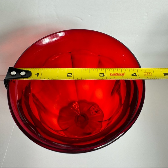 Vintage Dalzell Viking glass goblet. This piece is very sturdy ruby red glass. - Picture 7 of 8